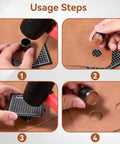 Step-by-step guide using the 21 Piece Leather Circle Cutter Set Pro Grade Circle Punch Kit 1mm To 55mm on leather sheet