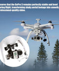 Low KV Brushless Gimbal Motor 2208 90KV With 3mm Shaft For 100 200g GoPro3 RC Quadcopter, aerial view of flying drone with GoPro attached