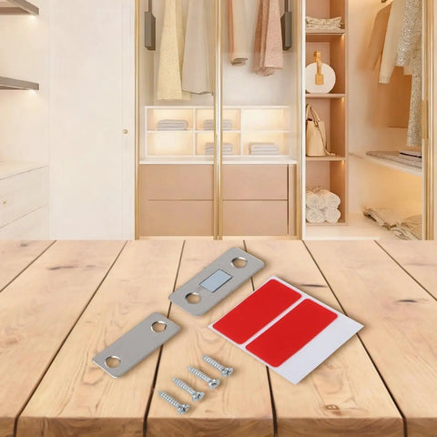 Magnetic Cabinet Door Catch And Closer Set For Cabinets And Drawers Keeps Doors From Slammin, Easy Install With Screws And Adhesive