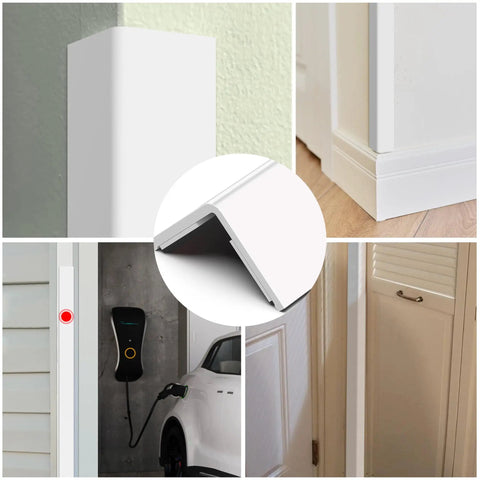 Heavy Duty Self Adhesive Wall Corner Protectors Featuring A Quick Peel And Stick Mount Plus Durable Pc Edge Guards in various home settings.