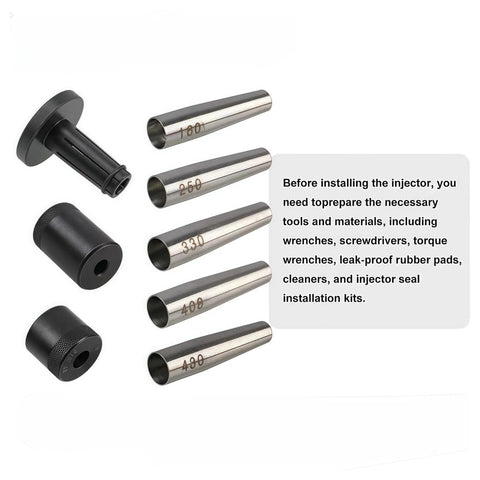 Bad Ass Universal 8 Piece Fuel Injector Seal Installation Tool Kit Fits Small To Large Engines 1 4 L Up To 6 2 L Includes Durable Stainless Steel Instruments Perfect Fit For 2010 Plus Car Models You Need In Your Garage Shop Right Now Today., stainless steel injector seal tools with 100, 250, 330, 408, 480 sizes