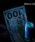 Led Flashlight A28 With UV And Red Side Signal Light 1000 Lumen Rechargeable Water Resistant EDC Keychain Torch lighting a 100 bill