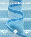 Glass microfiber cleaning cloth, blue, 12 x 12 in, close-up with rolled edge