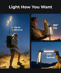 Telescopic Camping Lantern With 15600mAh Rechargeable Battery, 1000x3 Lumens Rotating Light For Tent And Outdoor Use in use outdoors