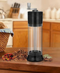 3-In-1 Hand Crank Spice Grinder Roller Crusher Filler For Flower Buds Milling And Grinding With Magnetic Lid And Storage No-Fuss Fill System Durable Zinc Alloy Top Save Time And Keep It All In One Unit in kitchen.