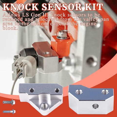 Knock Sensor Relocation Bracket Kit Fits 1997-2007 GM Gen III LS V8 Engines Including LS1 LS6 LSx LM7 LR4 LQ4 LQ9 LM4 L33