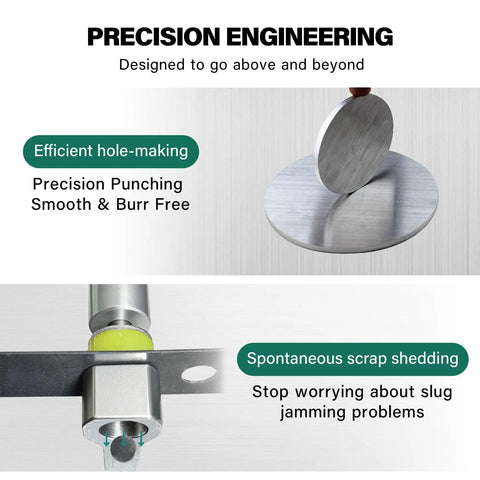 Precision punching feature of Hydraulic Hole Puncher Kit For Sheet Metal One Half Inch To One And A Quarter Inch Knockout Handles