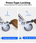 Swivel Caster Wheels Set For C Stand 25mm Legs Compatible With Takerers Neewer And Other 25mm C Stand Bases, locking mechanism
