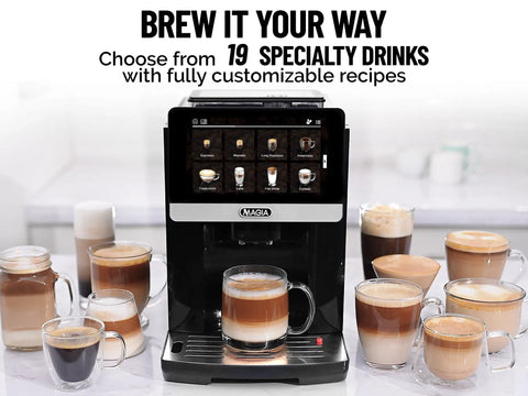 Fully Automatic Espresso Machine With Built In Conical Grinder And Auto Foaming Milk Wand Brews Eighteen Lattes Cappuccinos And Bold Roasts Via Simple Button Push Featuring Quick Self Cleaning Cycle And Sleek Silver Housing For Zero Fuss Daily Coffee with customizable drink options.