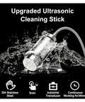 Upgraded Ultrasonic Cleaning Stick in 304 stainless steel with water splash, part of Top Tier Mini Ultrasonic Cleaner With Badass 40 Khz Cleaning Power For Sparkling Jewelry Glasses And Tiny Parts Featuring Slick Plug And Play Setup That Slays Stubborn Grease And Delivers Crisp Results Daily.