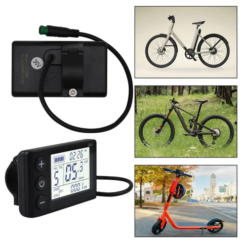 Electric Bicycle LCD Display Meter 24V 36V 48V Wireless Control Panel All In One Speedometer Odometer For Ebike And Electric Scooter Fits 22.2mm Handlebars DIY Friendly Modification Kit