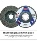 Premium Ten Pack 40 Grit Flap Disc For Angle Grinder 4.5 Inch By 7/8 Arbor Bevel Type 29 Premium Zirconia Grain shown.