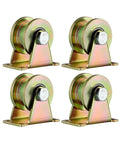 Top Shelf Heavy Duty V Groove Wheel And Sliding Gate Casters Rock Solid Rigid Rollers for square tube tracks, steel, 4 pack.