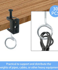 One And A Quarter Inch Bridle Rings 30 Pack Heavy Duty Steel Cable Hangers with Quarter Twenty Threaded for Low Voltage Wiring