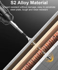 High magnetic screwdriver bit set, 12-piece, S2 alloy bits with magnetic driver mounted on a drill