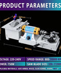 750 Watts Mini Table Lathe For Jewelry Stone Carving And Woodworking with pure copper motor and adjustable speed control.