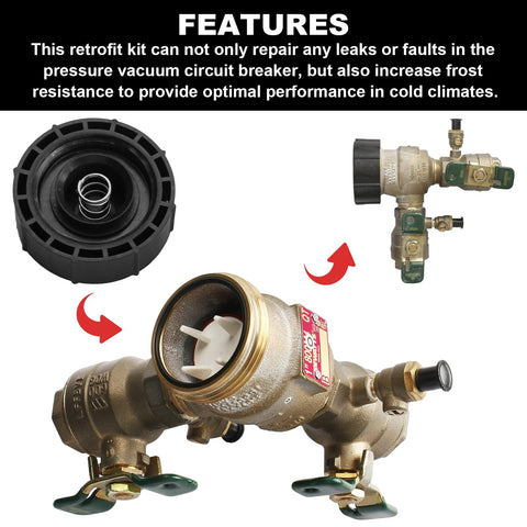 1 Inch Pressure Vacuum Breaker Vent Float Bonnet Kit For 800M4 Backflow Valve Replacement Retrofit RK 800M4 T Compatible 0887728