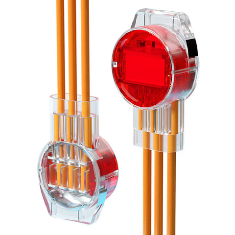 Grab This 100 Pc Data Phone Wire Butt Kit With Y Type 3 Port Connectors For Super Fast Crimping On Telephone And Data Cables Perfect For Gadget Geeks, clear plastic Y connectors for orange wires