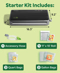 Automatic Vacuum Sealer Machine With Bag Detection And Sous Vide Friendly Design For Home Cooks starter kit contents.