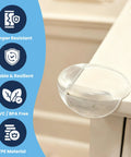 Heavy Duty Large Table Corner Protectors And Universal Edge Guards For Babies soft transparent TPE corner guard on table edge.