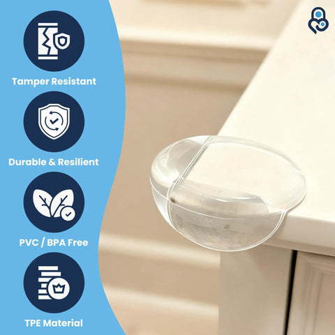 Heavy Duty Large Table Corner Protectors And Universal Edge Guards For Babies soft transparent TPE corner guard on table edge.
