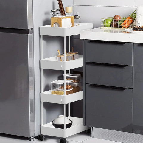 Killer 4 Tier Slim Rolling Storage Cart And Narrow Space Organizer With Zero Friction Casters No Hassle Utility Rolling Rack For Bathroom Kitchen Bedroom Or Cramped Laundry Gap Spaces