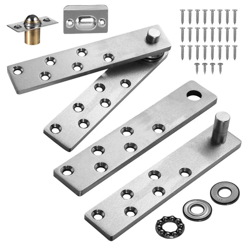 Two Pack Sturdy Door Pivot Hinges Heavy Duty Stainless Steel Hidden Hinges For Murphy Doors And Secret Bookshelf Systems With Silent Bearing