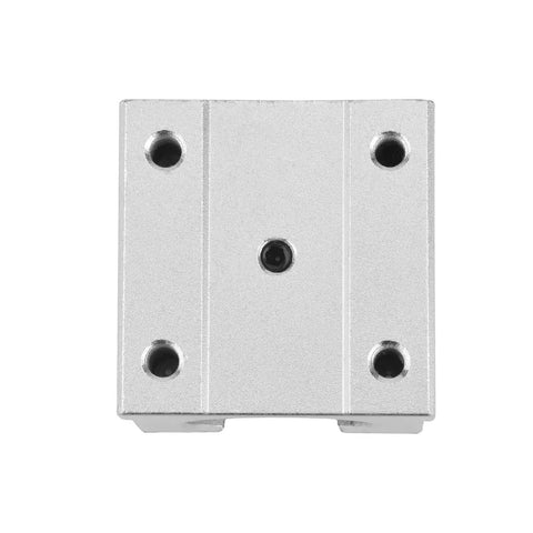 Aluminum 25mm Bearing Slide Block for SBR25 Linear Motion Guide Rail 1 Piece Heavy Duty CNC Router Mill DIY Ready Smooth Low Friction Sliding for Precise Machining and Auto Tech Projects, front view