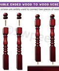 Heavy Duty Zinc Plated Hanger Bolts Assortment Kit Double Ended Dowel Screws For Wood Furniture Assembly showing different wood to wood screws.