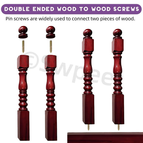 Heavy Duty Zinc Plated Hanger Bolts Assortment Kit Double Ended Dowel Screws For Wood Furniture Assembly showing different wood to wood screws.