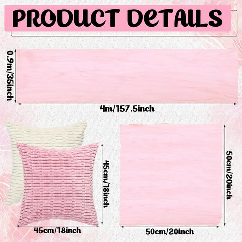 Extra Large Boho Picnic Blanket Set With Pink Table Runner 91 By 71 Inches Includes Six Pillow Covers And Six Napkins.