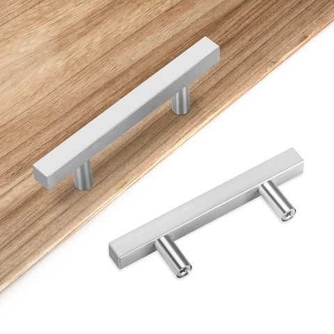 10 Pack Brushed Nickel Cabinet Pulls 3 Inch Hole Centers, 6 Inch Total Length, 1.34 Inch Height Stainless Steel Handles
