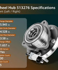 Go-To Front Wheel Bearing And Hub Assembly Set For 2007-2009 Chevy Equinox, 2012-2015 Captiva Sport, ABS sensor, 5 lug