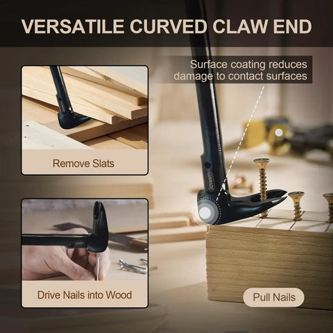 12 Inch Nail Puller And 10 Inch Mini Crowbar Cats Claw Nail Remover Set used for pulling nails and removing slats on wood