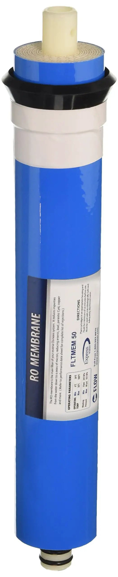FLTMEME50 Reverse Osmosis Membrane Replacement for 50 GPD Water Filtration Under Sink RO System with blue casing