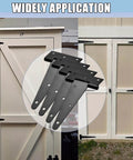 Heavy Duty Shed Door Hinges 6 Inch T Strap With 70 Screws Includes Mounting Hardware Rust Proof Black Powder Coated Gate Hinges on doors