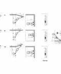 Diagram showing Heavy Duty Dual Flap Lid Support Hinge Folding Arm For Cabinets And Toy Boxes With Adjustable 75 To 110 Degree Angle