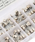 Assorted Fast Blow Glass Tube Car Fuses Kit 100 Pieces 0.2-20A and 0.5-30A with Sky Blue Box for Auto Wiring