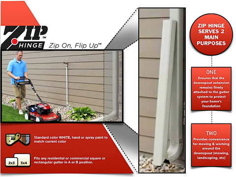 Downspout Gutter Hinge Set 2 Pack Universal Fit For 2x3 3x4 And 5 To 6 Inch Gutters with mower and attached spout