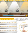 Three color modes of Six Pack Wireless Under Cabinet Lights With Remote Control displayed under kitchen cabinets.