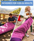 All Season Camping Sleeping Bag for Adults and Kids, Lightweight and Waterproof, used by campers outdoors.