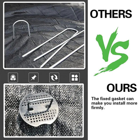 Comparison of Heavy Duty 6 Inch Garden Landscape Staples U Shaped 11 Gauge Galvanized Pins With 50 Staples And 50 Gasket Washers