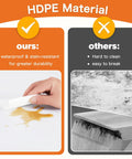 Comparison of HDPE material highlighting waterproof and stain-resistant features for Four Foot Go To Folding Picnic Table With Carrying Handle Easy To Fold And Store Portable Lightweight Table For Camping Picnics Parties Dining And Outdoor Kitchen Use Slim Fold Design For Indoor Or Outdoor Travel And Backyard Fun.