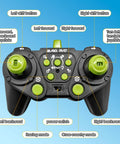 Gesture control RC stunt car remote with joysticks and buttons for precise navigation.