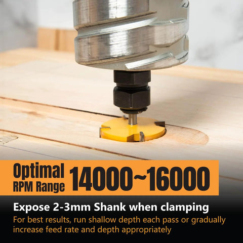 Slab Flattening Router Bit, One Quarter Inch Shank, Two Inch Diameter, One Half Inch Cutting Depth For CNC Wood Surfacing Milling And Live Edge Planing, Carbide-Tipped For Ultimate Precision And Smooth Clean Cuts installed in wood cutting machine.