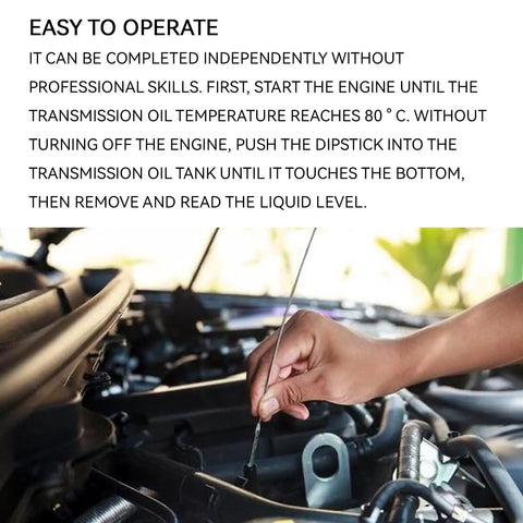 Person using Nissan CVT Transmission Dipstick For Altima Rogue Maxima Murano Oil Level Gauge Dipstick Measuring Rod