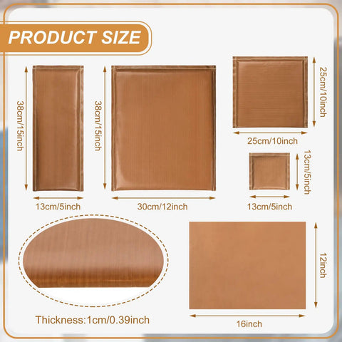 Dope Heat Press Pillow Kit 18 Pieces With 4 Size Pillows, showing four pillow sizes with dimensions