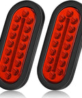 2 Pack 6 Inch Oval Submersible LED Stop Turn Tail Light For Trailers And Trucks With Waterproof Rubber Gaskets IP67 DOT Certified