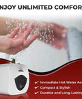 2.5 Gallon 120 Volt Mini Tank Water Heater For Under Sink And RV Use providing instant water in compact silver design