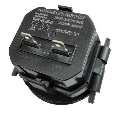 Beefy Built Tough Mechanical Engine Hour Meter Gauge For 8 To 80 Volt DC Or 110 To 250 Volt AC Systems Tracks Running Hours To 99,999.9 0.1 Hour Resolution Simple 2-Inch Round Mount Ideal For Boats ATVs UTVs Snowmobiles Lawn Tractors Generators, black rear view